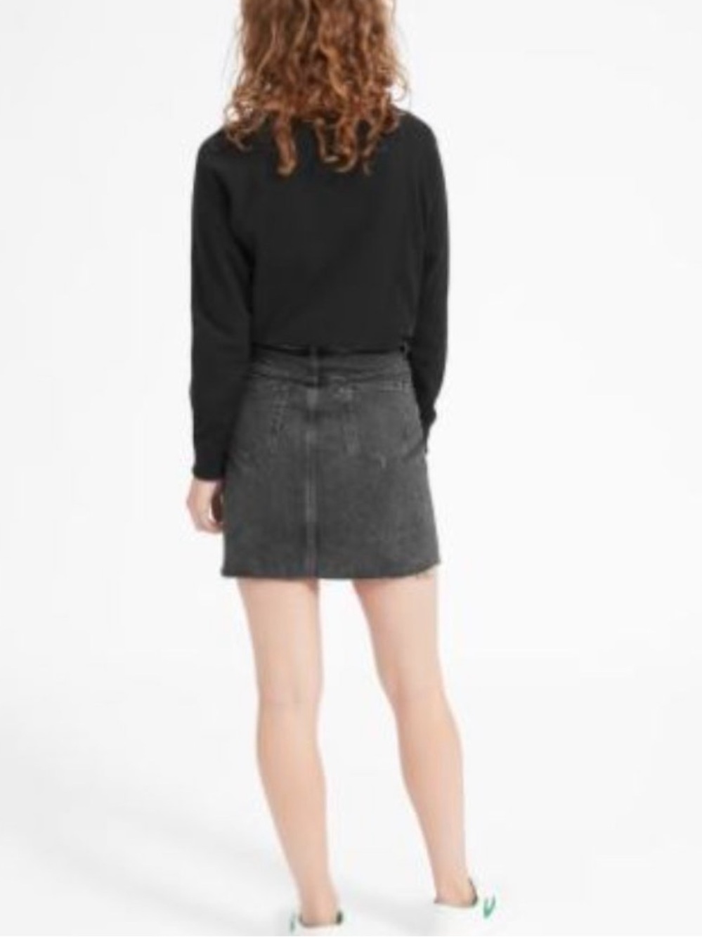 Everlane Washed Black Denim Mini Skirt - Picture 4 of 6